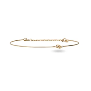 Bracciale Filodamore in Oro Giallo 9kt con Nodino diamante bianco Misura M