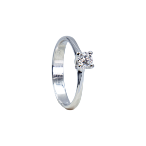 Anello solitario in oro 18kt – 0,23 ct misura 14