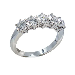 Anello riviera in oro bianco 18kt e diamanti naturali