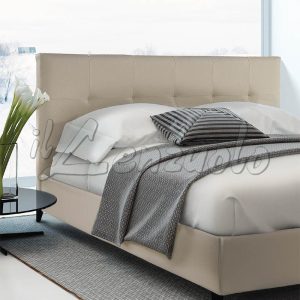 Letto contenitore in ecopelle CANAZEI con rete a doghe